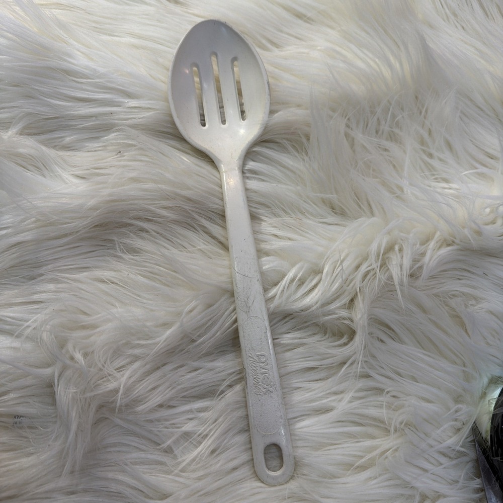 Vintage White Cooking Spoon 11 1/2" Pyrex Accessories 2115-1 USA